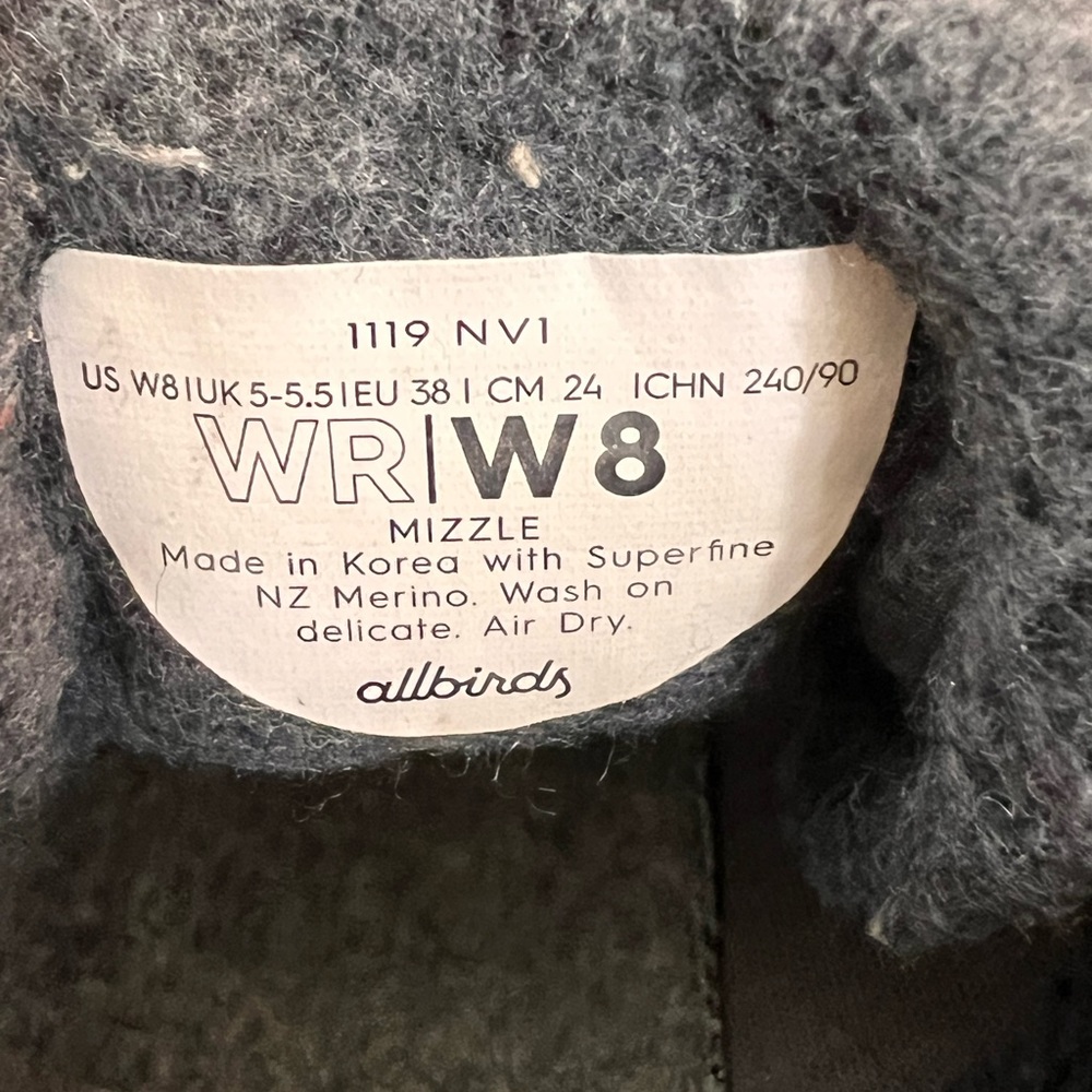 Allbirds Shoe /Allbirds Wool Runner Mizzle Shoe Size 8 - Picture 4 of 6
